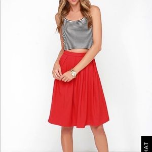 Lulus red midi skirt